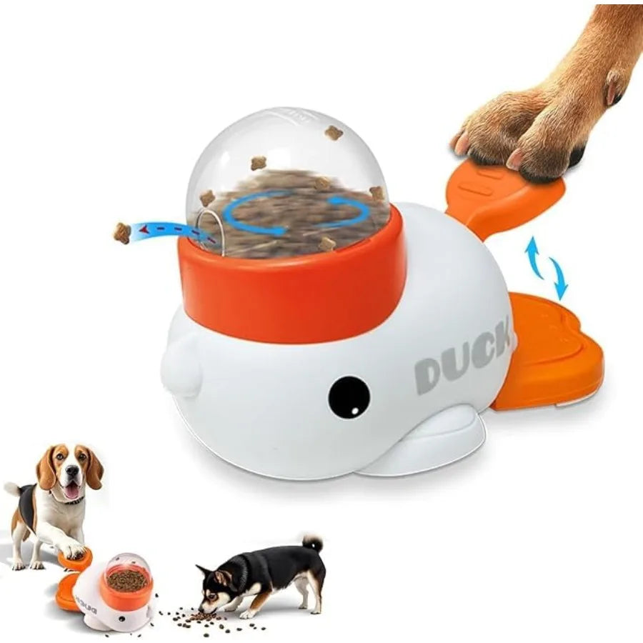 Interactive Dog Treat Dispenser Toy and Slow Feeder Dog Bowls - Duck-Shaped Puzzle Toy for Mental Stimulation, Adjustable Food