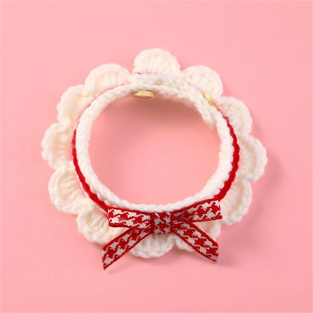 Cute Bow-knot Hand-knitted Saliva Towel Kitten Cat Puppy Adjustable Collar Pet Decorative Dog Cat Collar Pet dog Accessories