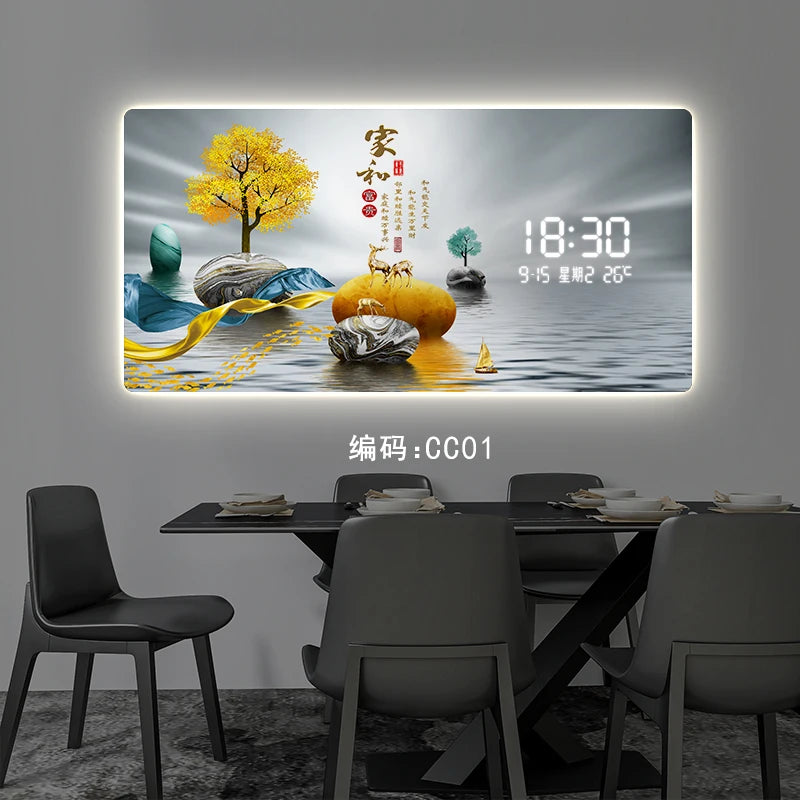 Light Luxury Digital Display Wall Clock With Quartz Movement