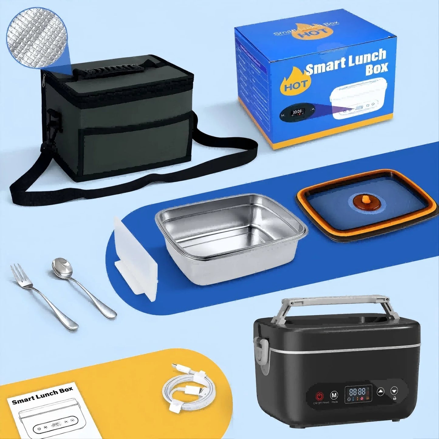 12000mAh Wireless Lunch Box Heater With Automatic Temperature Control