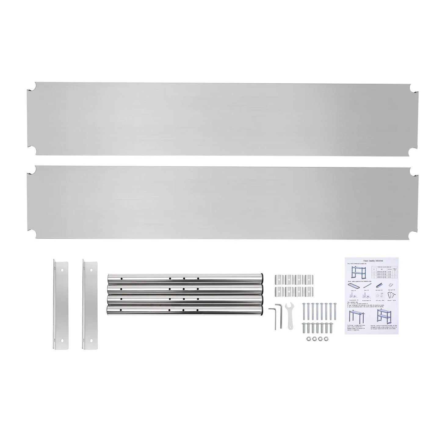 Stainless Steel Shelving, 2 Tier Adjustable Shelf Storage, Heavy Duty Shelving 60.2*15.7*3.5in For Storing And Displaying Goods