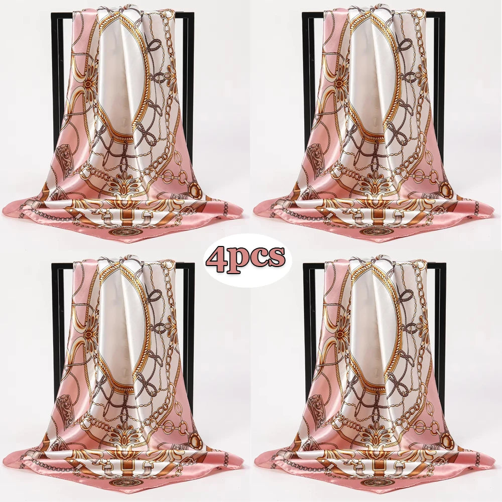 Square Polyester Scarf For Women Hijab Shawl Fashion Print Kerchief