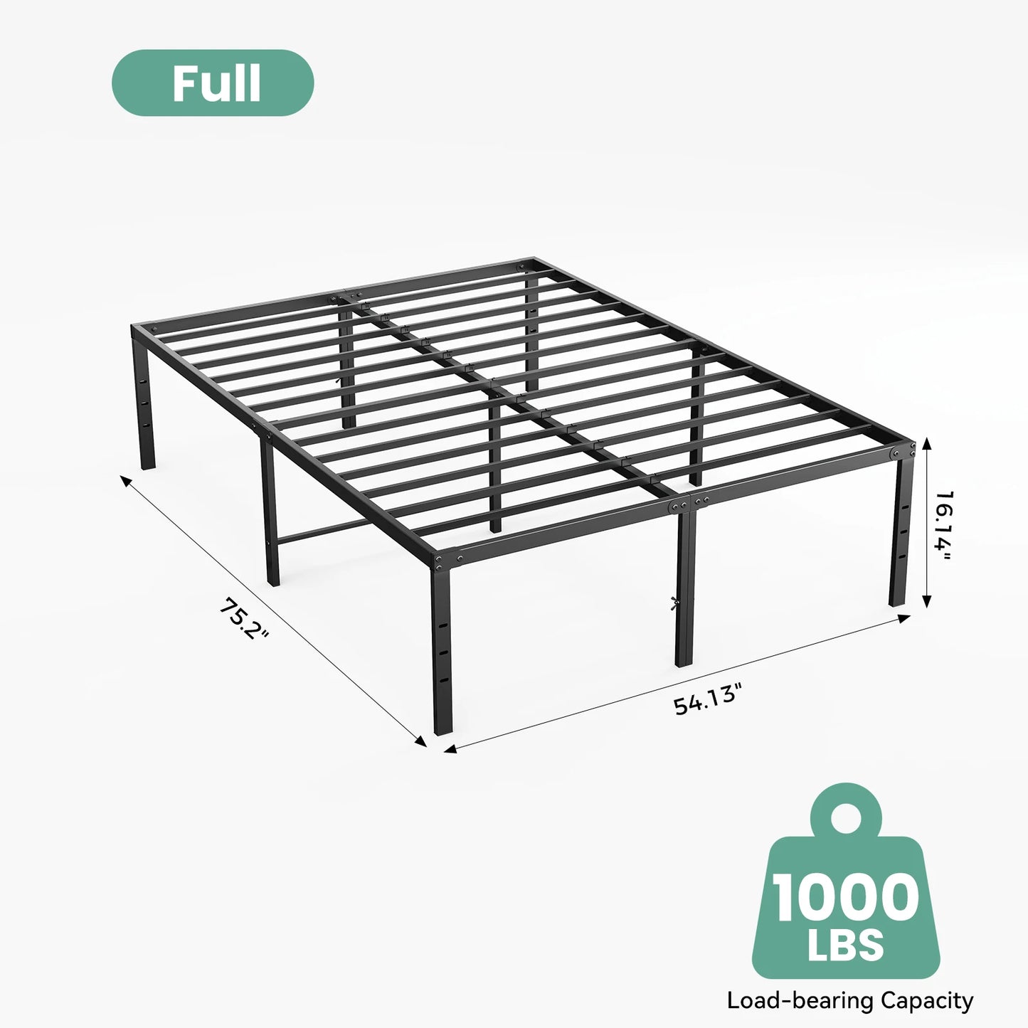 JHK Metal Platform Bed Frame With Slat Support Heavy Duty
