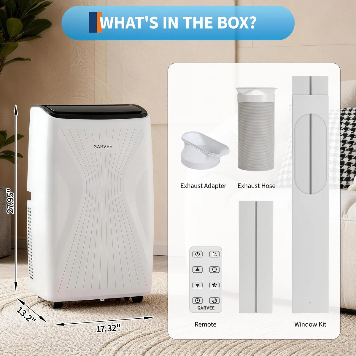 14000 BTU Portable Air Conditioners, Cools Up to 700 Sq.Ft, 3-in-1 Free standing AC Unit with Cooling, Dehumidifier & Fan Modes, LED Display, 24H Timer, Remote Control & Installation Kit