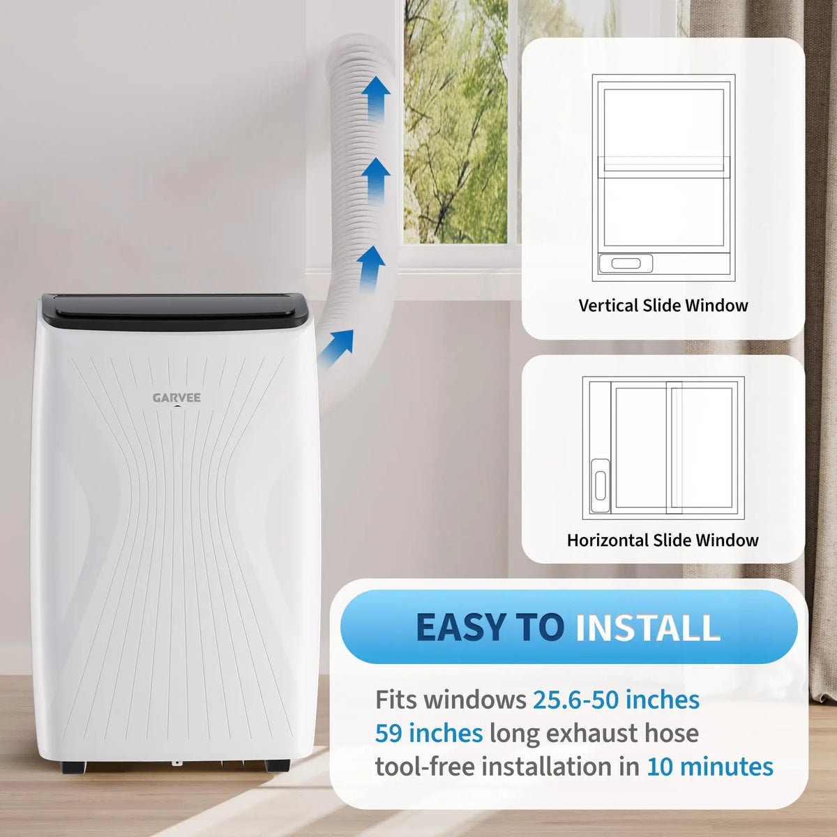 14000 BTU Portable Air Conditioners, Cools Up to 700 Sq.Ft, 3-in-1 Free standing AC Unit with Cooling, Dehumidifier & Fan Modes, LED Display, 24H Timer, Remote Control & Installation Kit