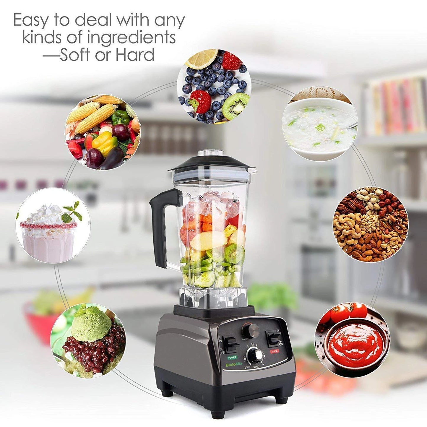 Biolomix 3HP 2200W Heavy Duty Commercial Blender Mixer Juicer