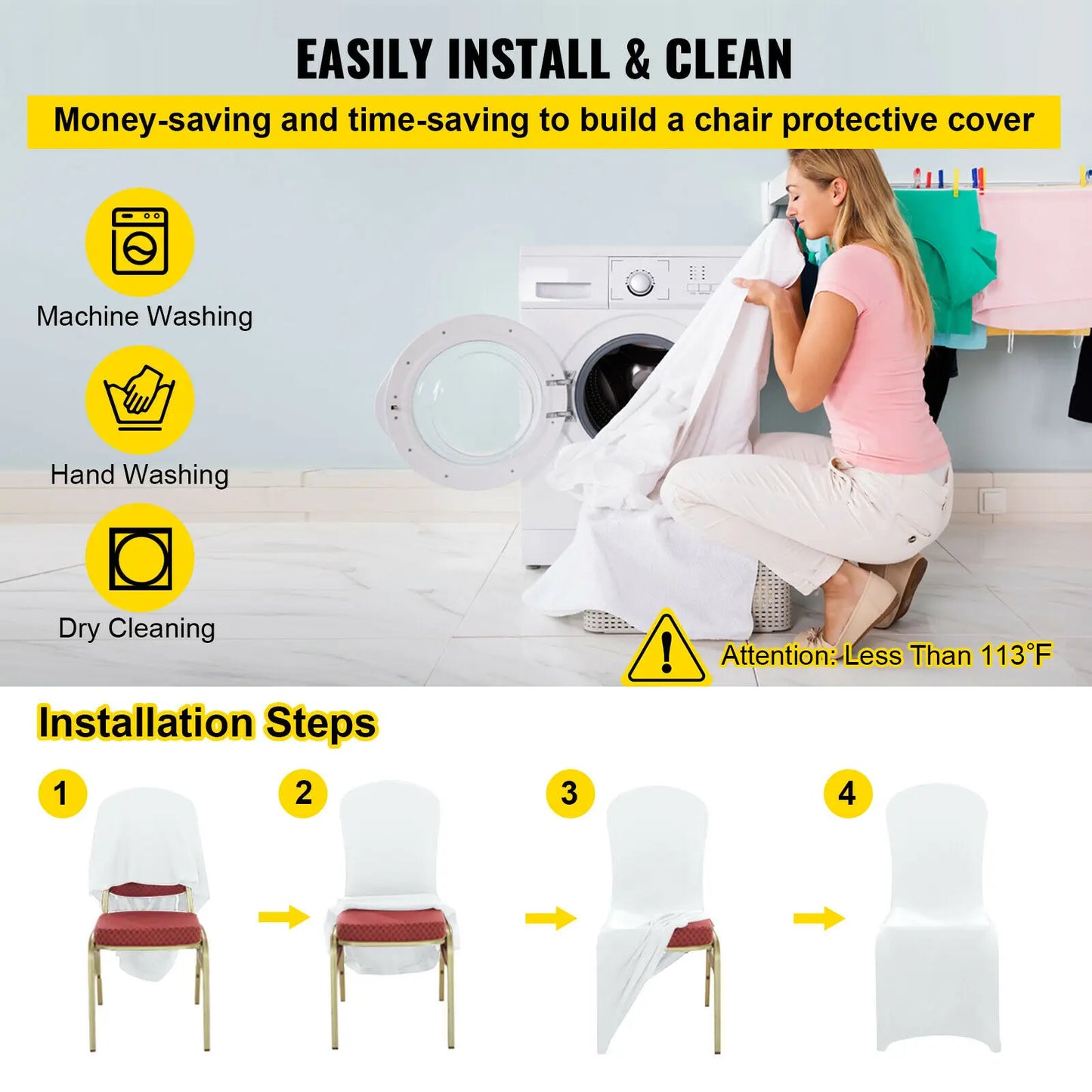 Wedding Chair Cover Spandex Slipcover Banquet Hall Dining