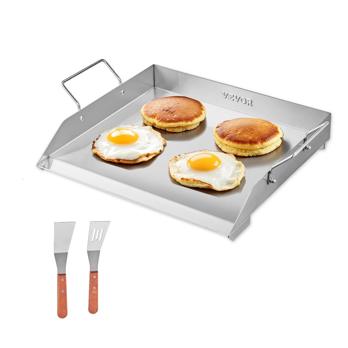 SucceBuy Stainless Steel Griddle Flat Top Gas Grill BBQ Cookware