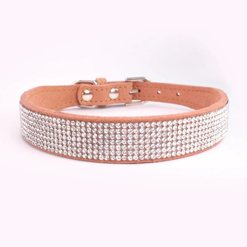 Rhinestone Leather Dog Collar For Chihuahua And Cats