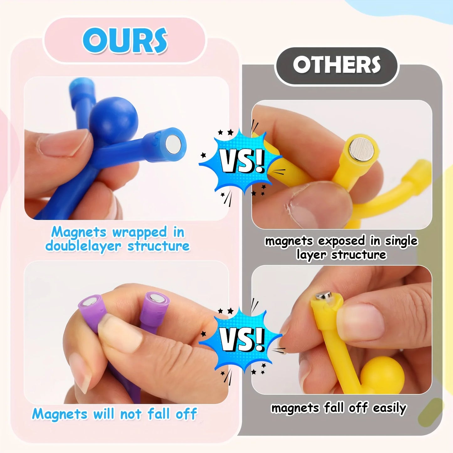 10Pcs Magnetic Travel Toys, Cute People Magnets for Car Airplane, Fidget Sensory Fun