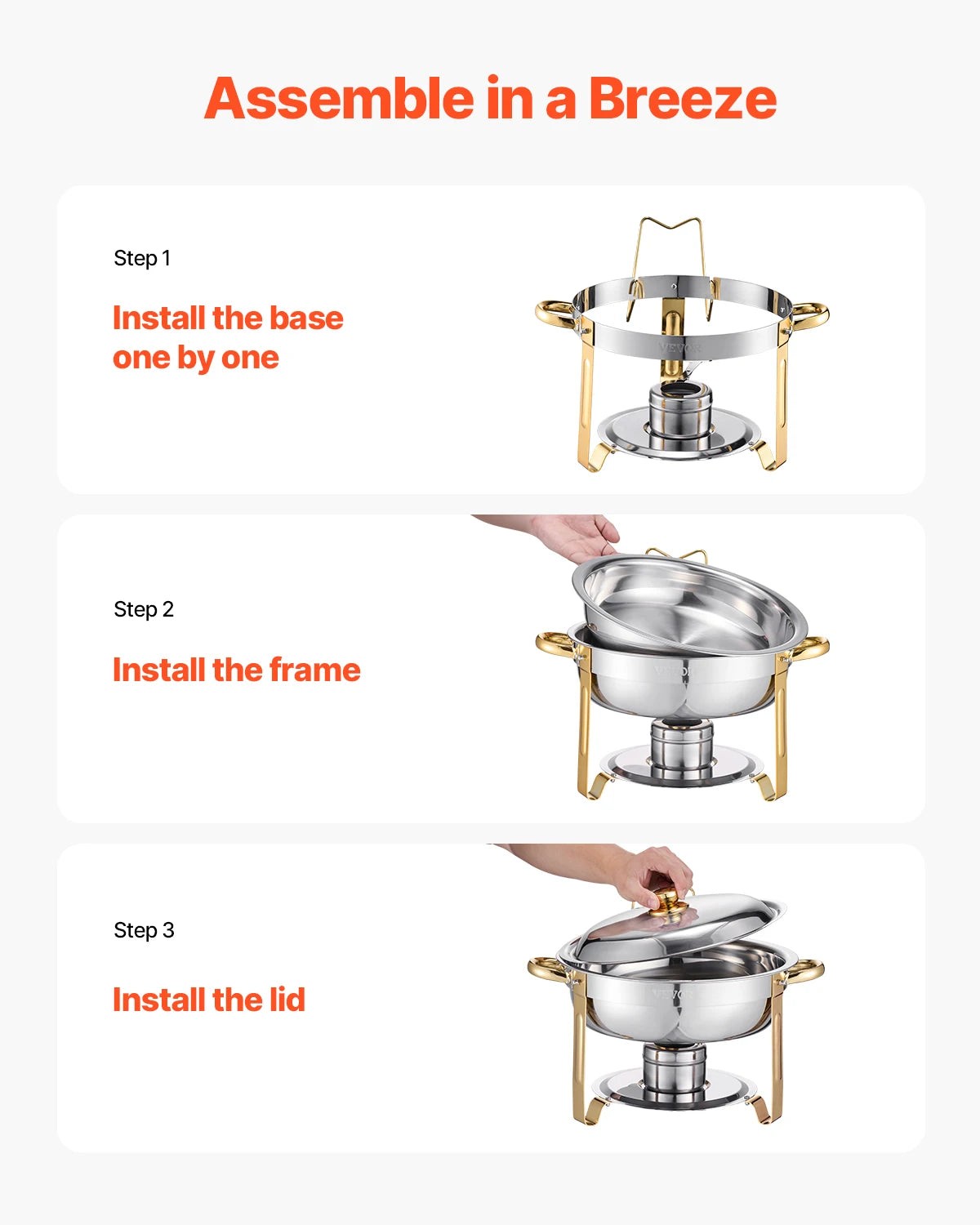 SucceBuy Chafing Dish Buffet Set Stainless Steel Warmer