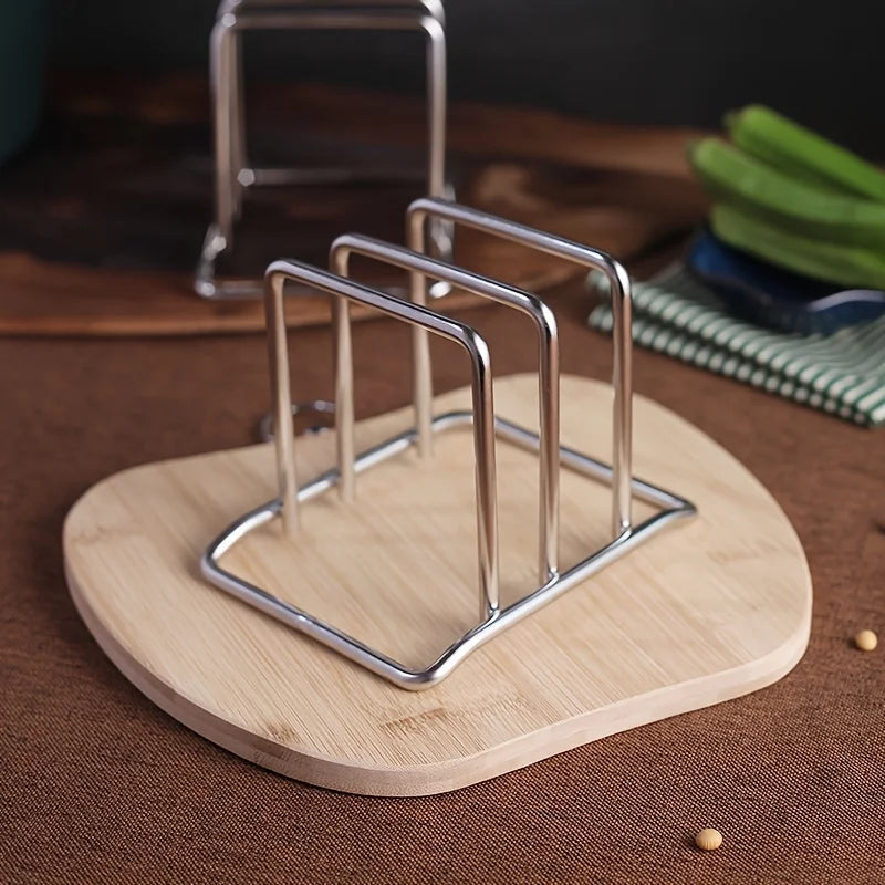 Space Saving Stainless Steel Heavy-Duty Pot Lid And Cutting Board Organizer Rack