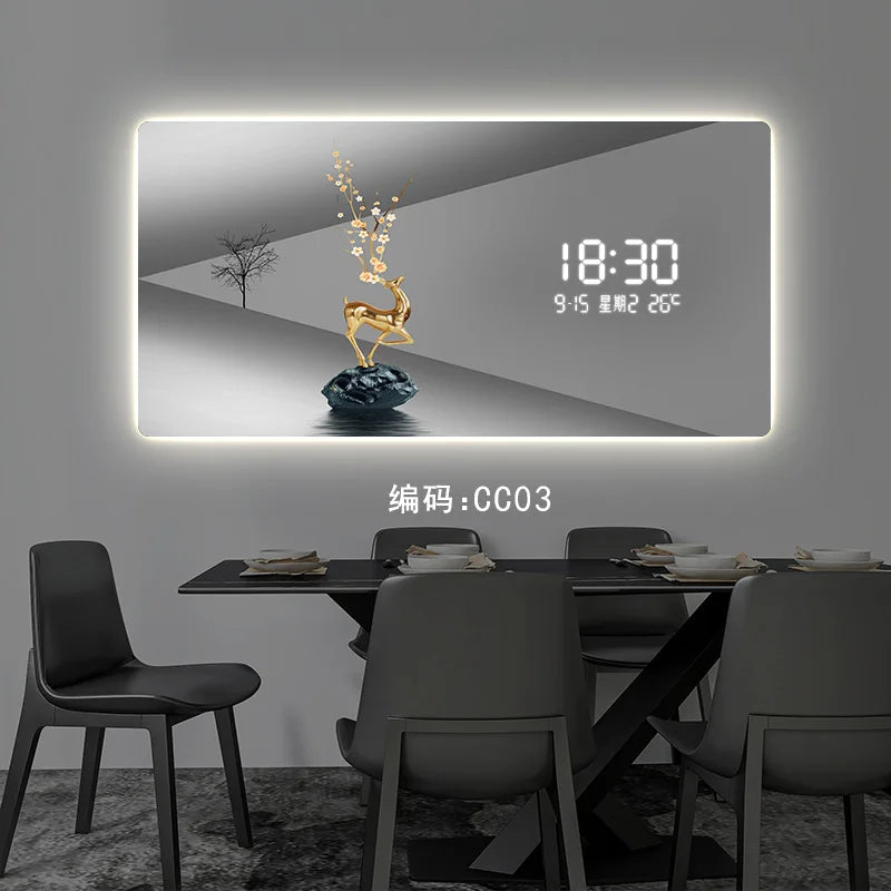 Light Luxury Digital Display Wall Clock With Quartz Movement