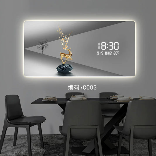 Light Luxury Digital Display Wall Clock With Quartz Movement