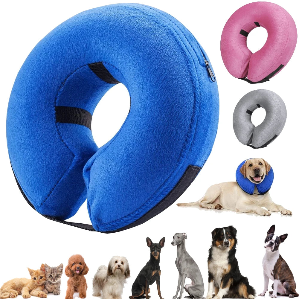 Inflatable Post Surgical Pet Recovery Collar For Dogs And Cats