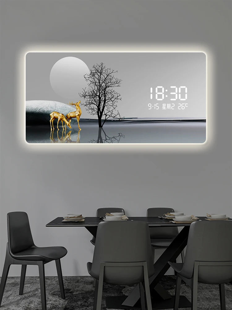 Light Luxury Digital Display Wall Clock With Quartz Movement