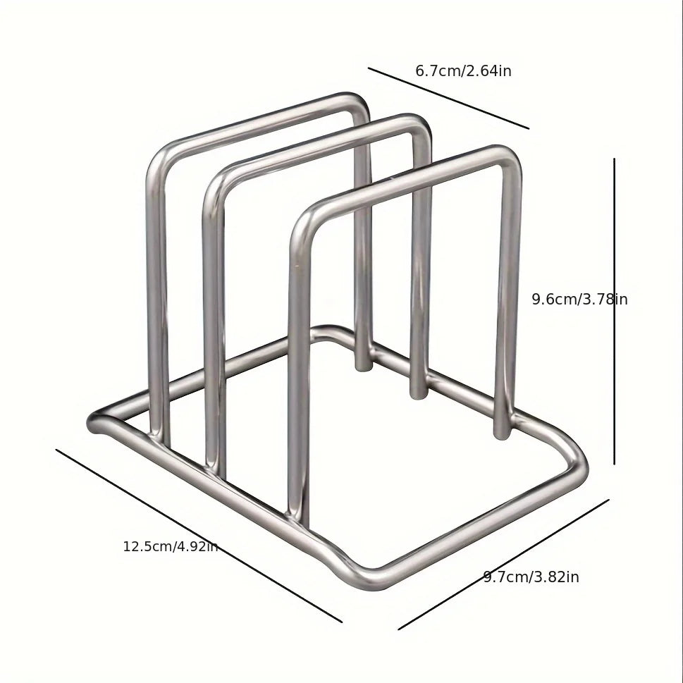 Space Saving Stainless Steel Heavy-Duty Pot Lid And Cutting Board Organizer Rack