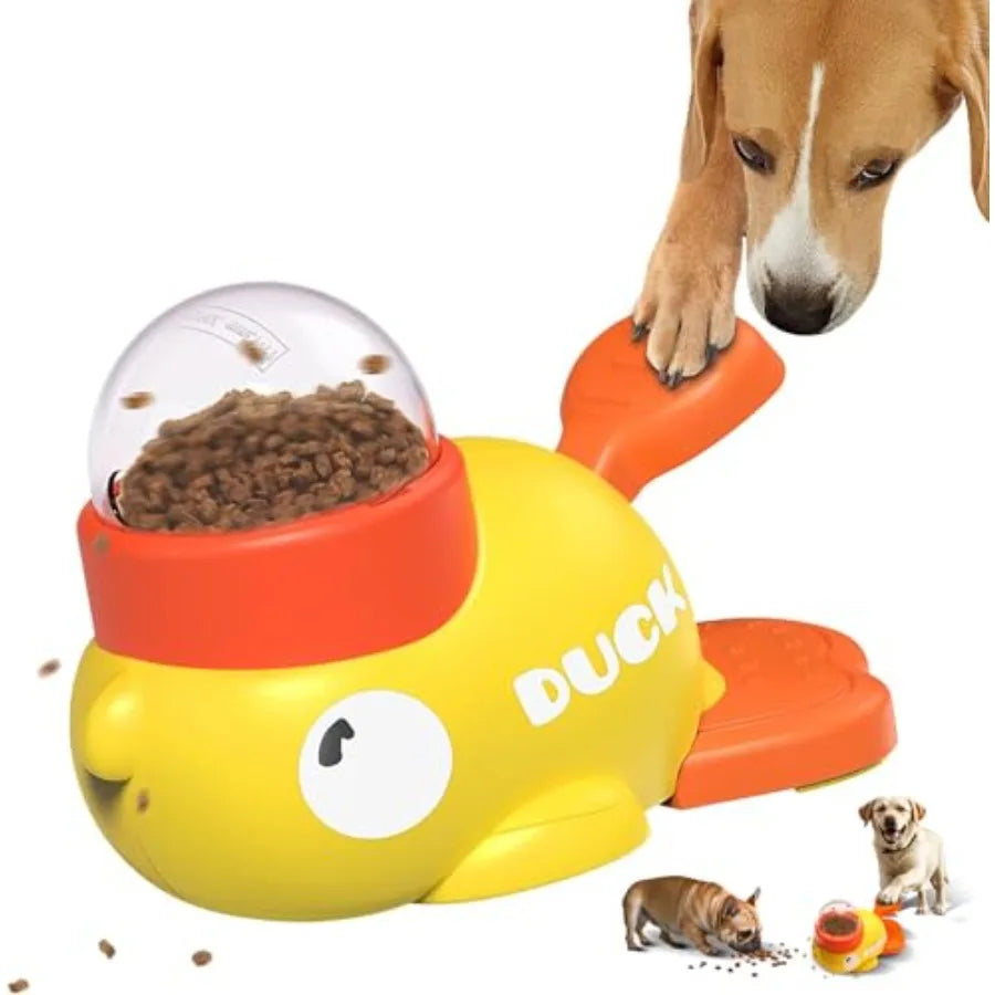 Interactive Dog Treat Dispenser Toy and Slow Feeder Dog Bowls - Duck-Shaped Puzzle Toy for Mental Stimulation, Adjustable Food