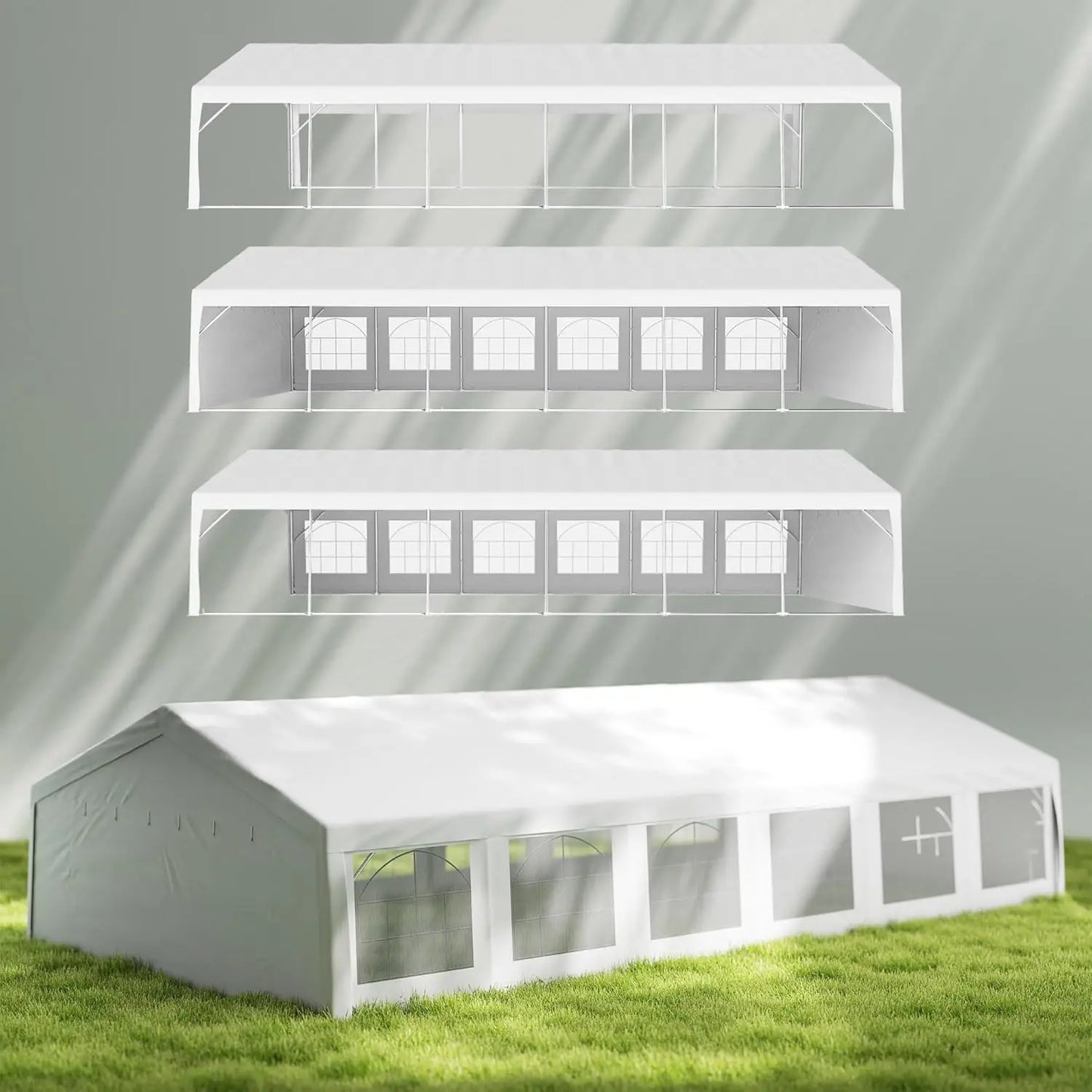 20x40ft Heavy Duty Party Tent Gazebo Wedding Event Shelter Removable Sidewalls Windows Waterproof White, Customized