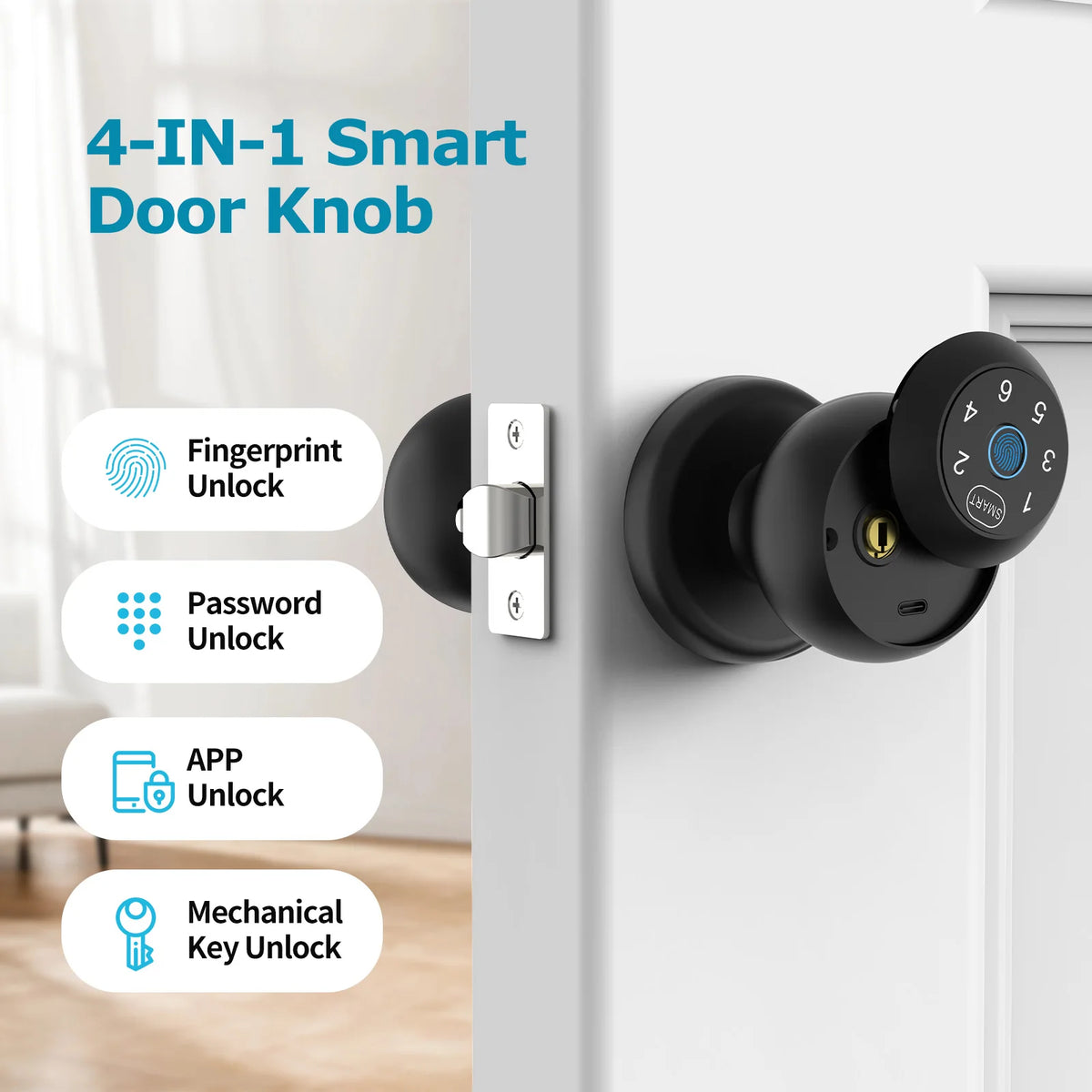Viladepot Smart Fingerprint Door Lock With Passcode And App Control