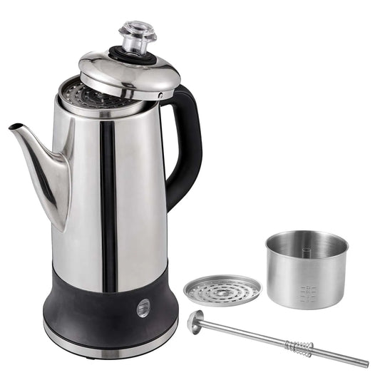 SucceBuy 12 Cup Electric Percolator Coffee Pot With Keep Warm Function
