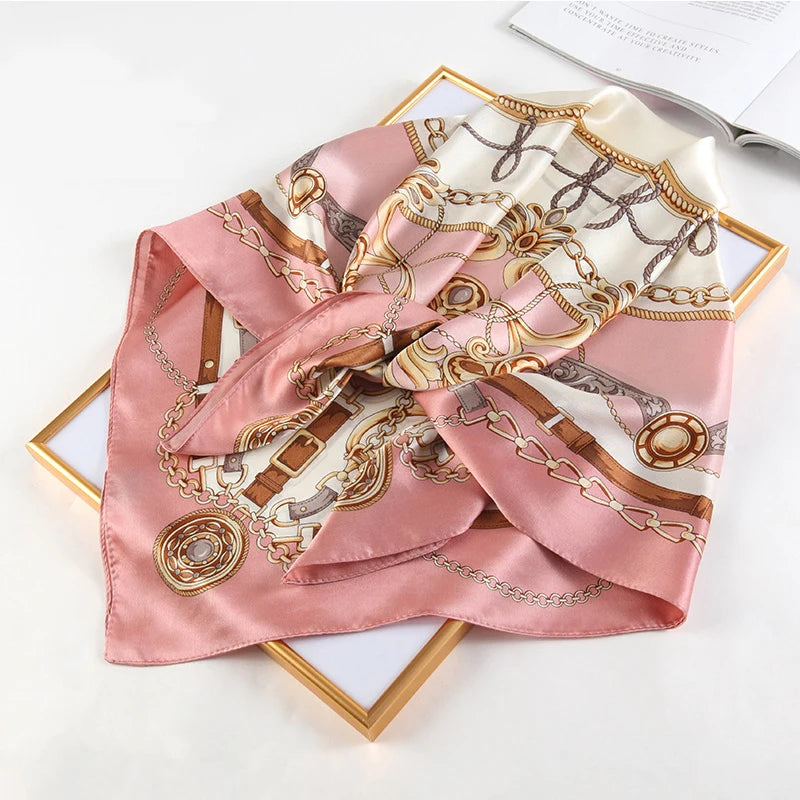 Square Polyester Scarf For Women Hijab Shawl Fashion Print Kerchief