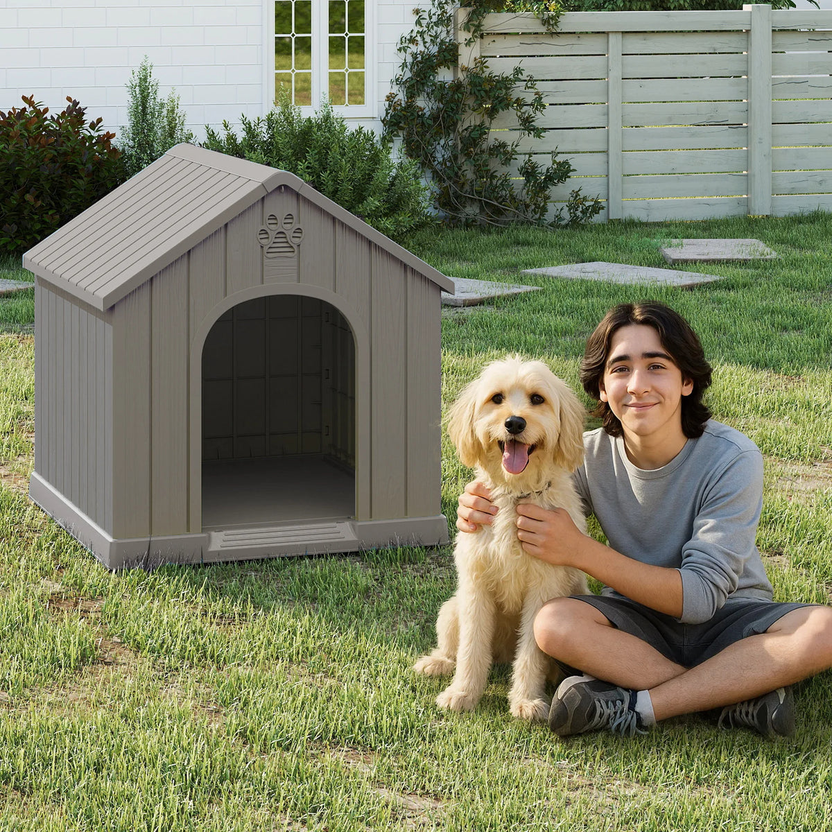 Weather Resistant Plastic Outdoor Dog House With Ventilated Design