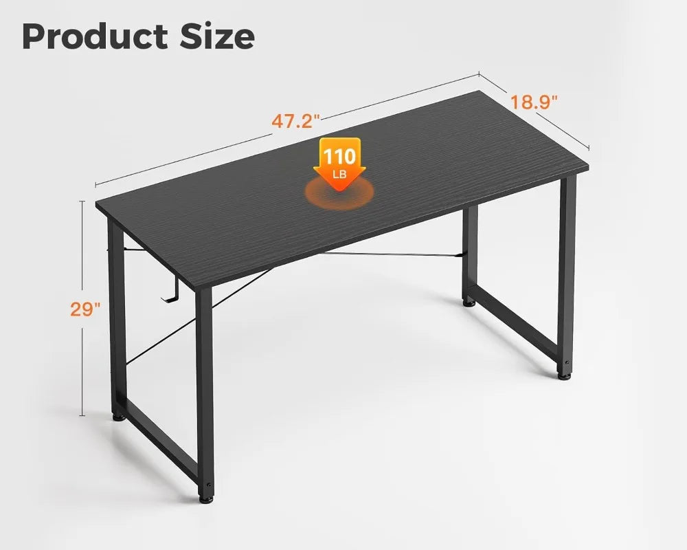 Compact Computer Desk With Headphone Hooks For Home Office