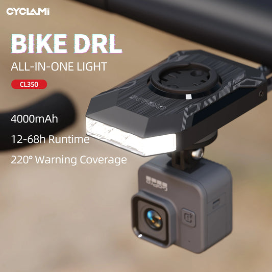 CYCLAMI CL350 Bike Headlight For Garmin XOSS IGPSPORT Magene GPS Rechargeable Bike Light Daytime Safety Night Illumination