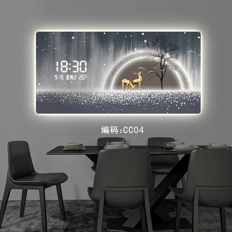 Light Luxury Digital Display Wall Clock With Quartz Movement