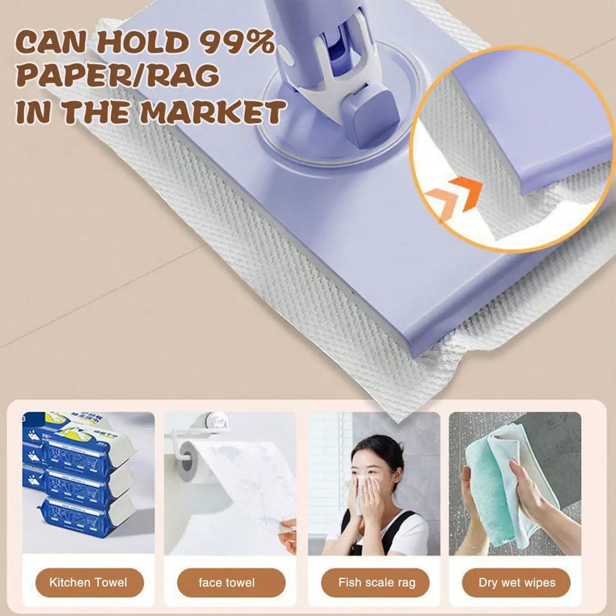 Adjustable Long Handle Quick Dry Dust Mop For Home