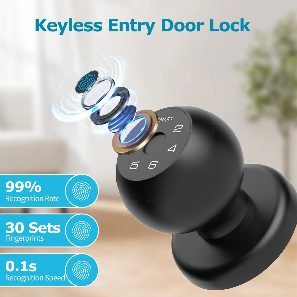 Viladepot Smart Fingerprint Door Lock With Passcode And App Control