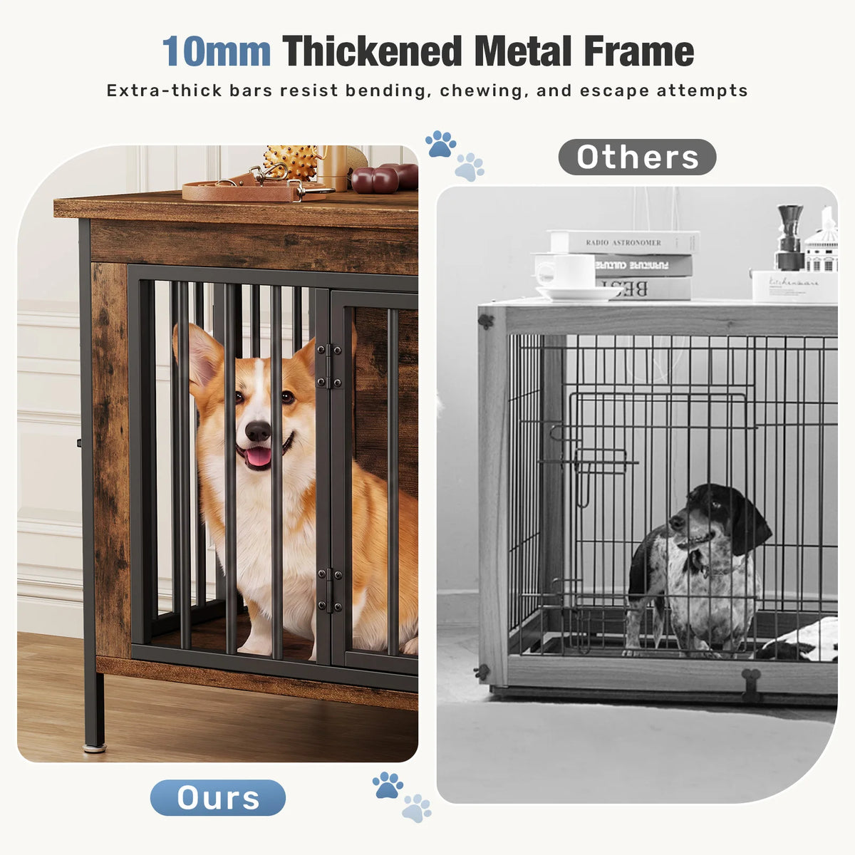 JHK Heavy Duty Wooden Double Door Dog Kennel With Divider