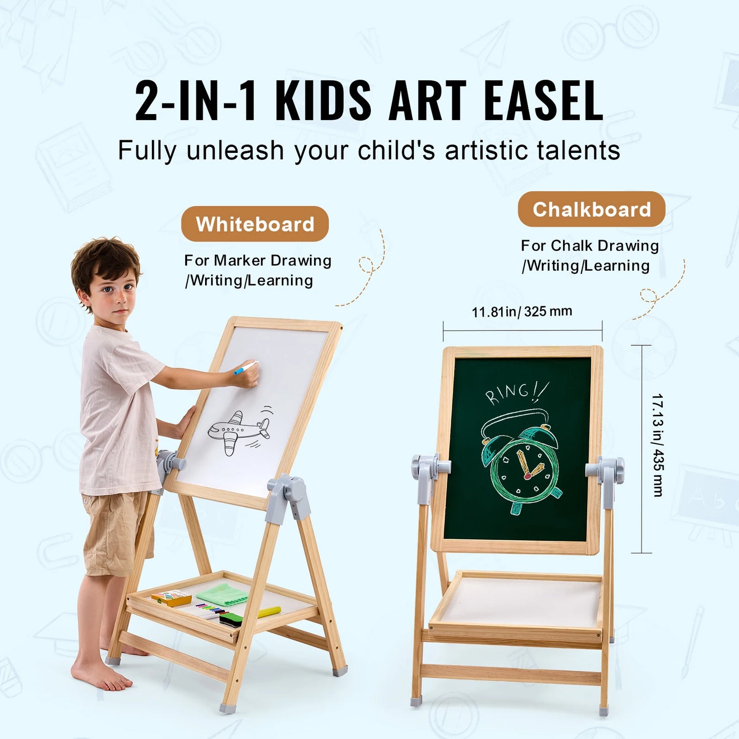 SucceBuy Standing Magnetic Drawing Board WordPad Art Easel For Kids