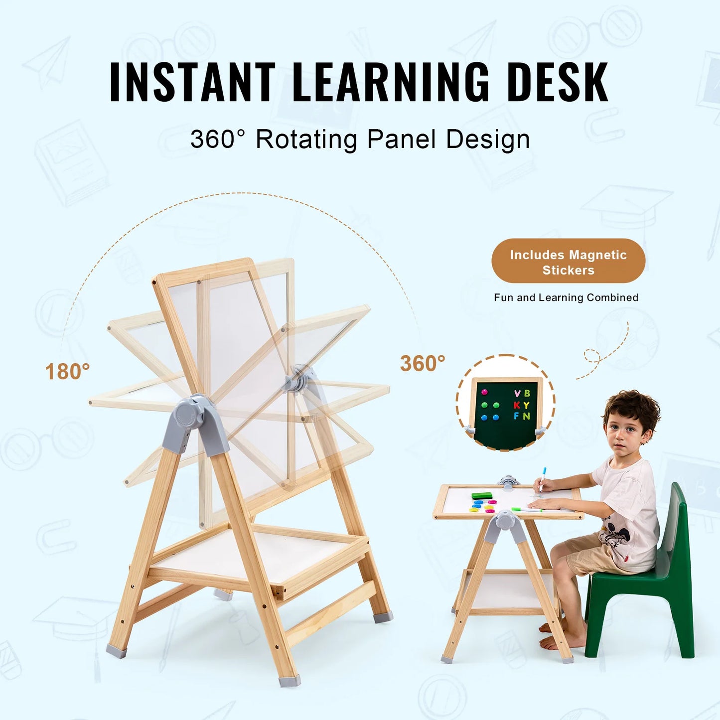 SucceBuy Standing Magnetic Drawing Board WordPad Art Easel For Kids