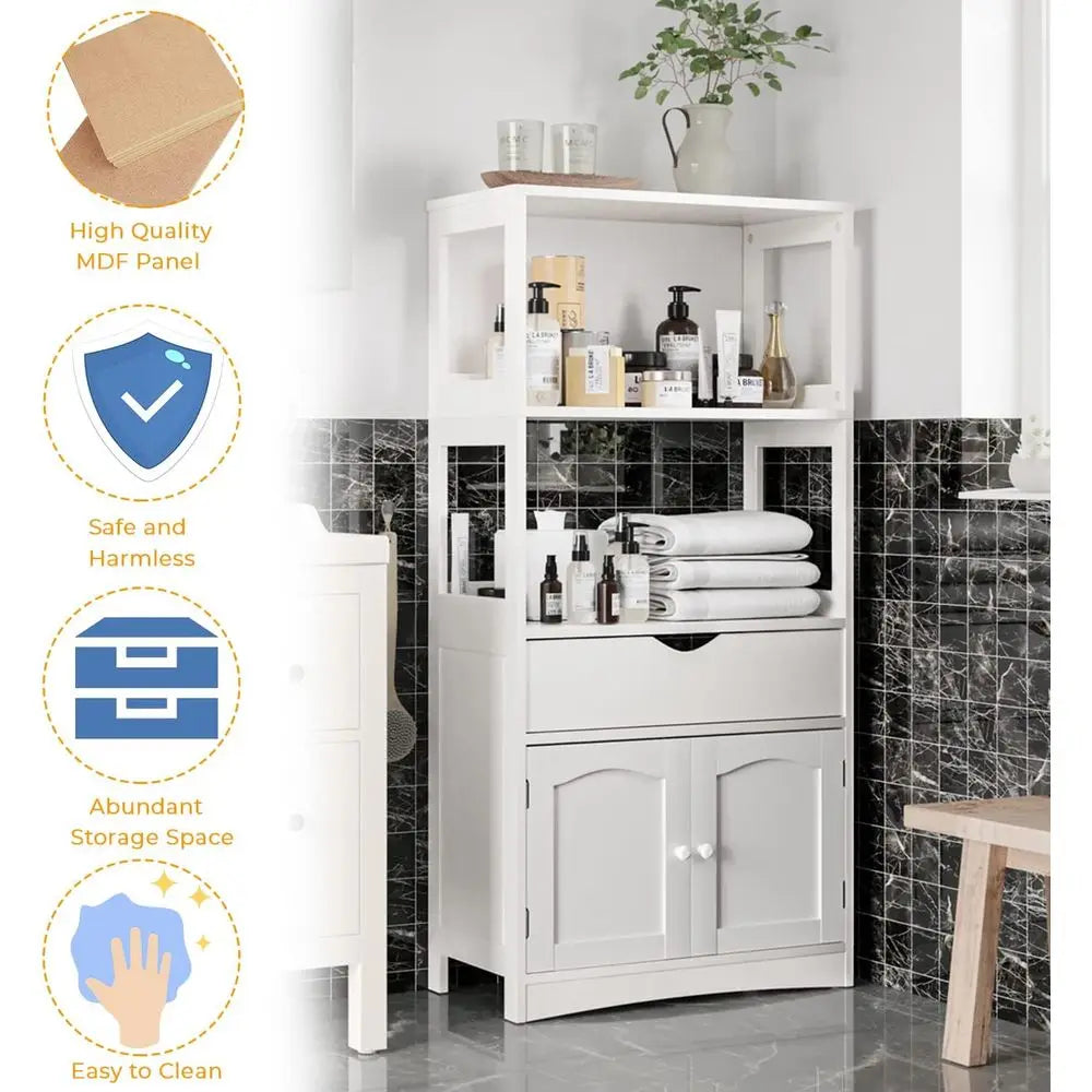 Kitchen Pantry Cabinet with Shelves, Drawers, and Microwave Cart, Freestanding Sideboard with Storage, Bookshelf, Display Unit,