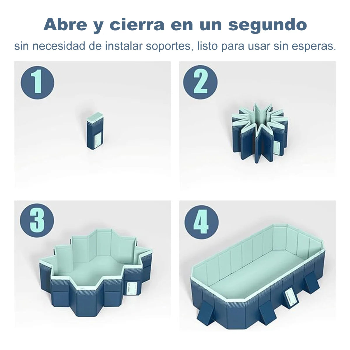 Foldable Large Rectangular Family Swimming Pool – Non-Inflatable Easy Setup Outdoor Above Ground Pool for Adults Kids Ideal Backyard