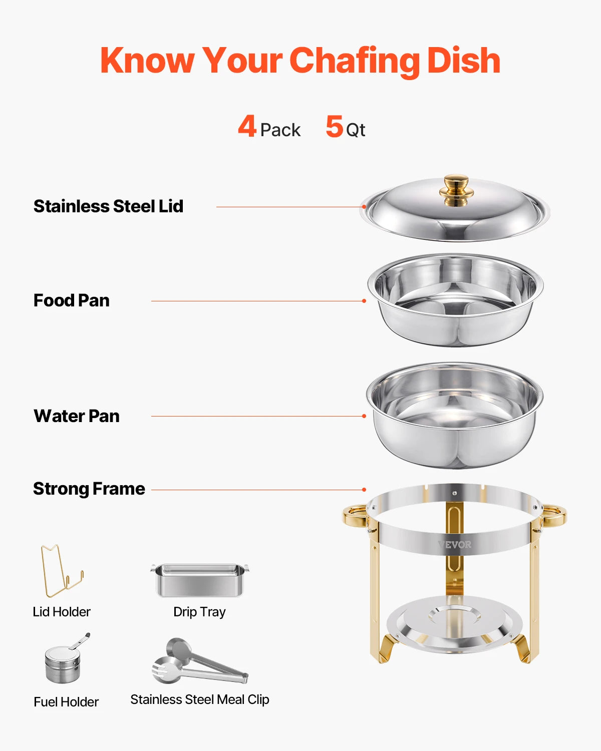 SucceBuy Chafing Dish Buffet Set Stainless Steel Warmer