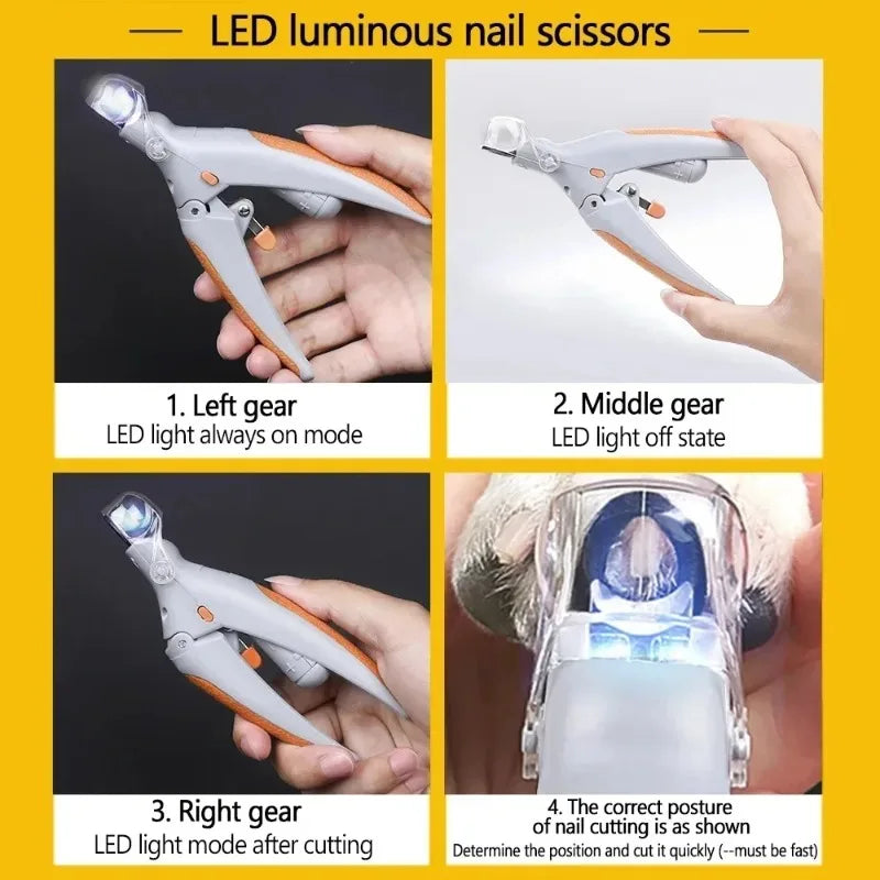 LED Light Pet Nail Clipper With Amplification Function