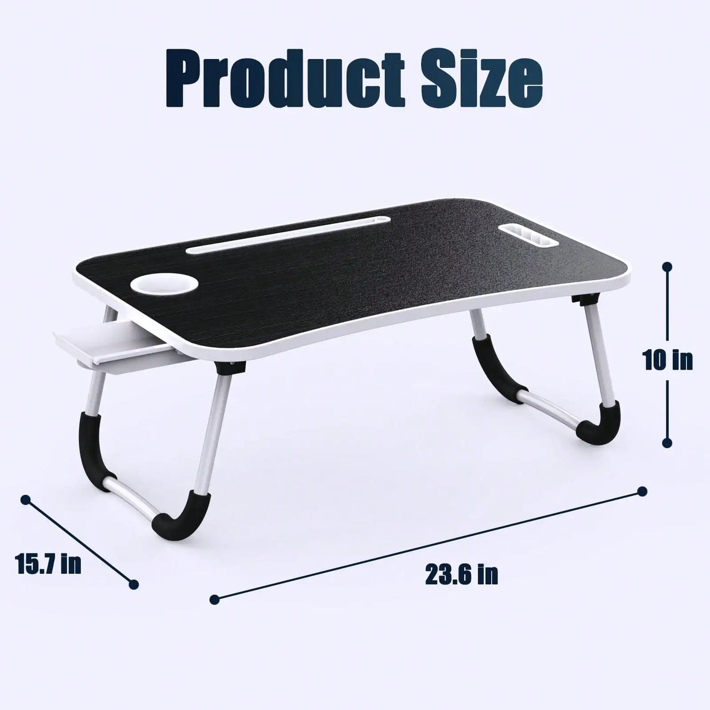 Folding Laptop Lap Desk With Side Storage Drawer Portable
