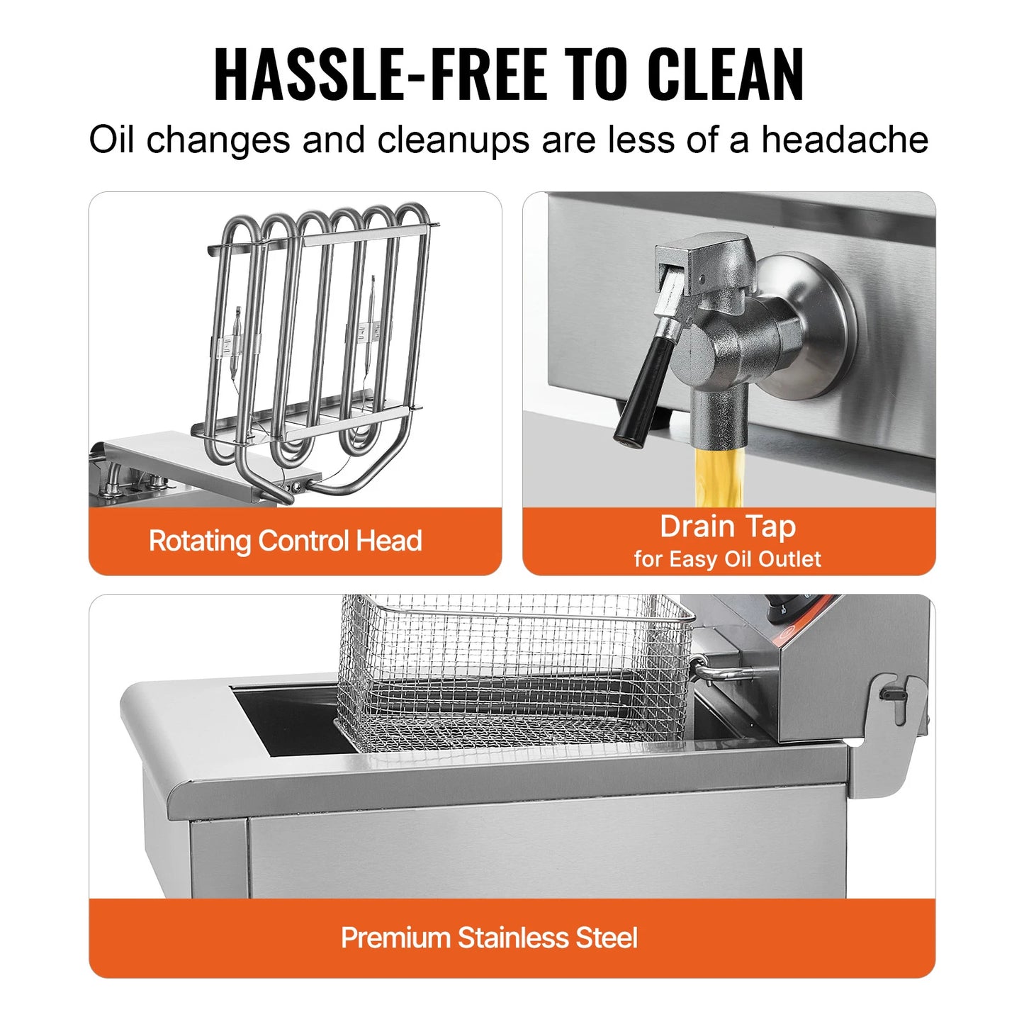 SucceBuy Dual Tank Electric Deep Fryer Countertop For Commercial Use