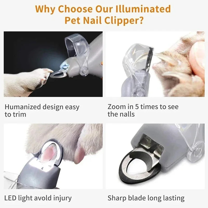 LED Light Pet Nail Clipper With Amplification Function