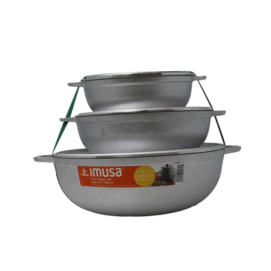 IMUSA Caldero 3-Piece Cast Aluminum Set For Stove And Oven