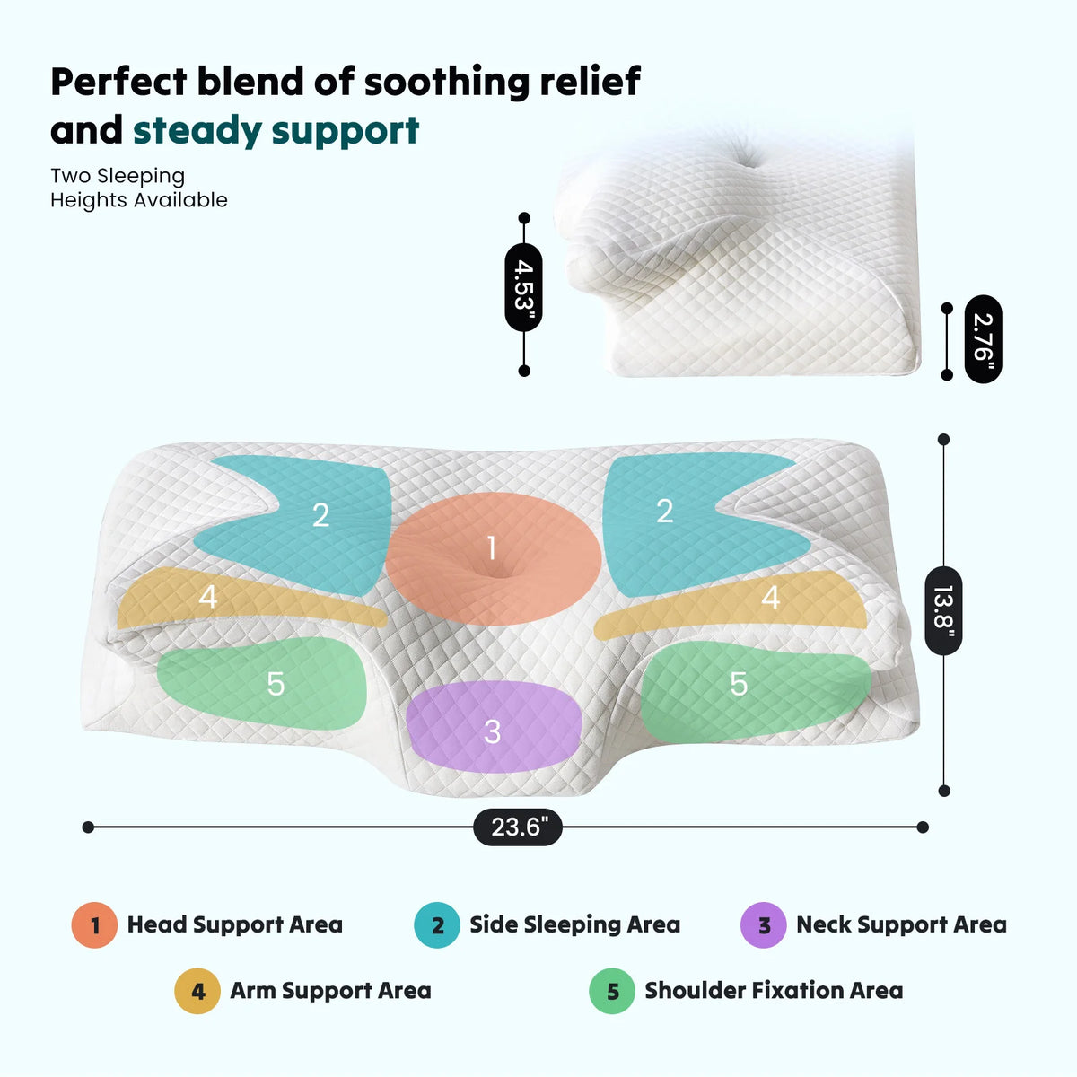 MCQ Ergonomic Cervical Pillow With Cooling Breathable Cover