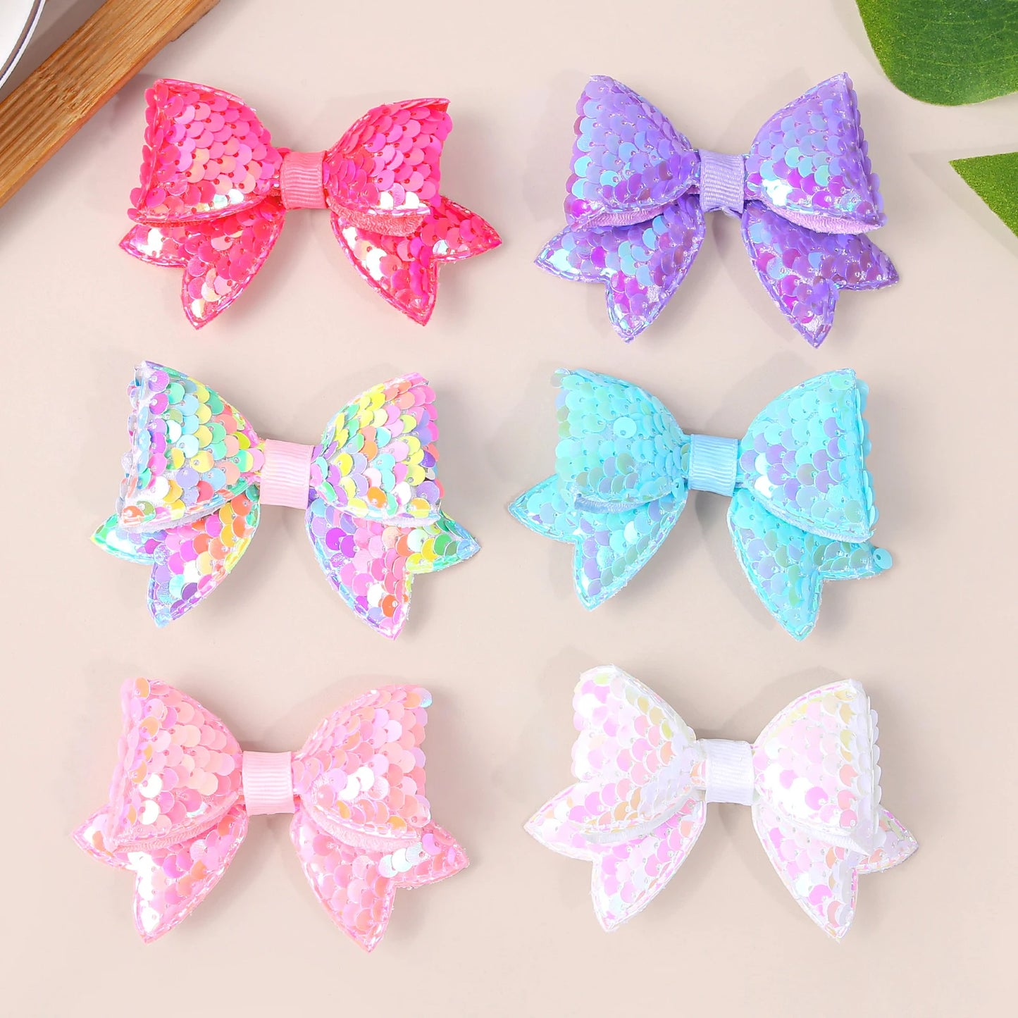Cute Sequin Hair Bows for Girls and Kids Party Clips