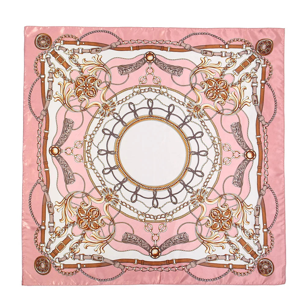Square Polyester Scarf For Women Hijab Shawl Fashion Print Kerchief
