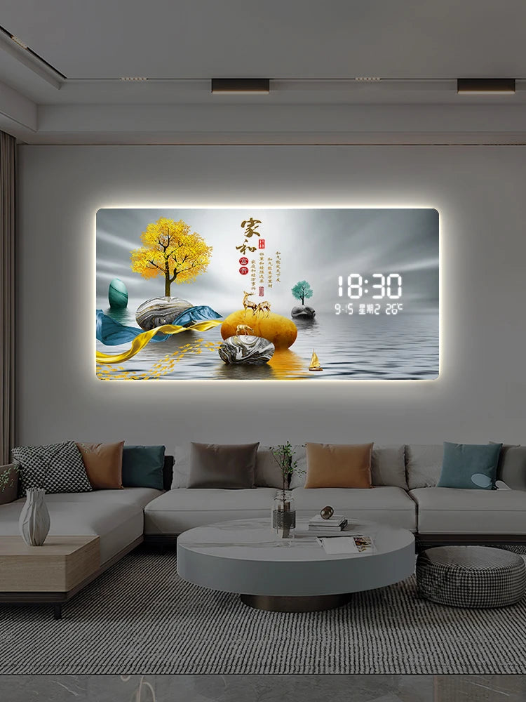 Light Luxury Digital Display Wall Clock With Quartz Movement