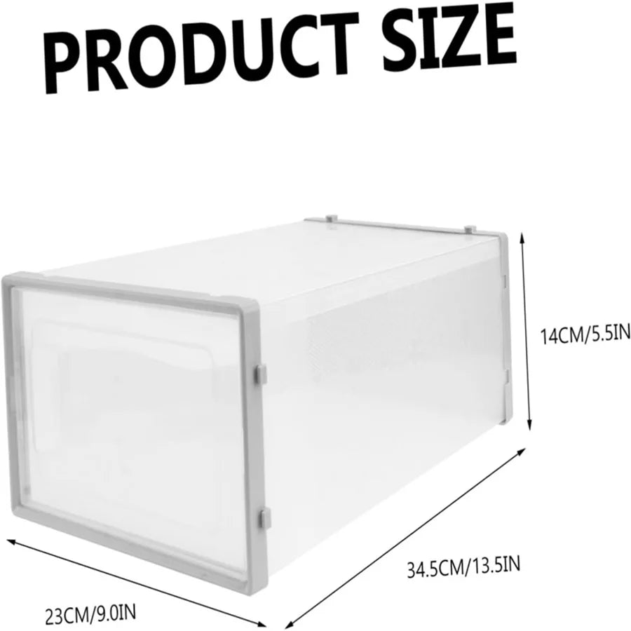 Transparent Plastic Stackable Shoe Storage Boxes With Linked Design