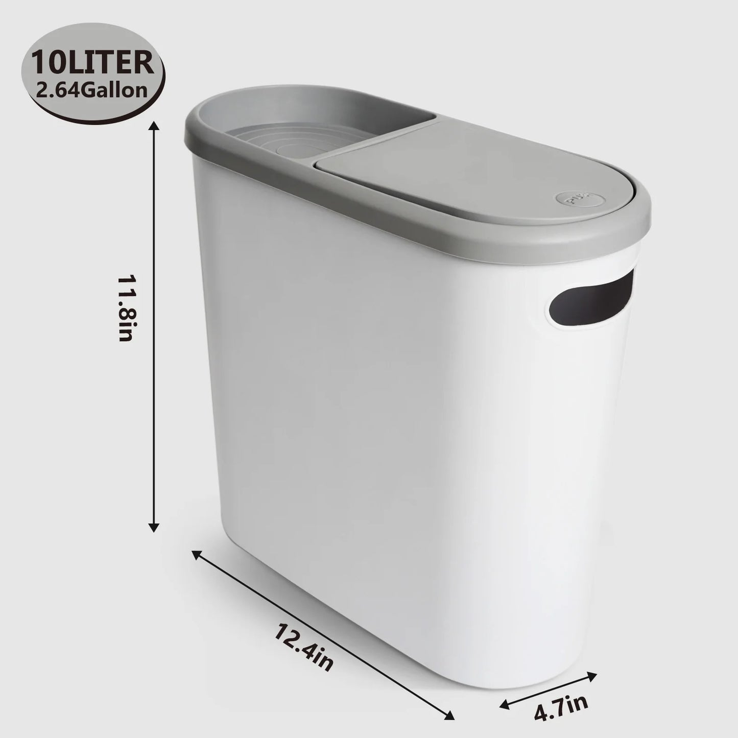 HANSMART Household Trash Bin With Lid Press-to Space Saving Bathroom Garbage Bin Kitchen Waste Can Living Room Storage Bin