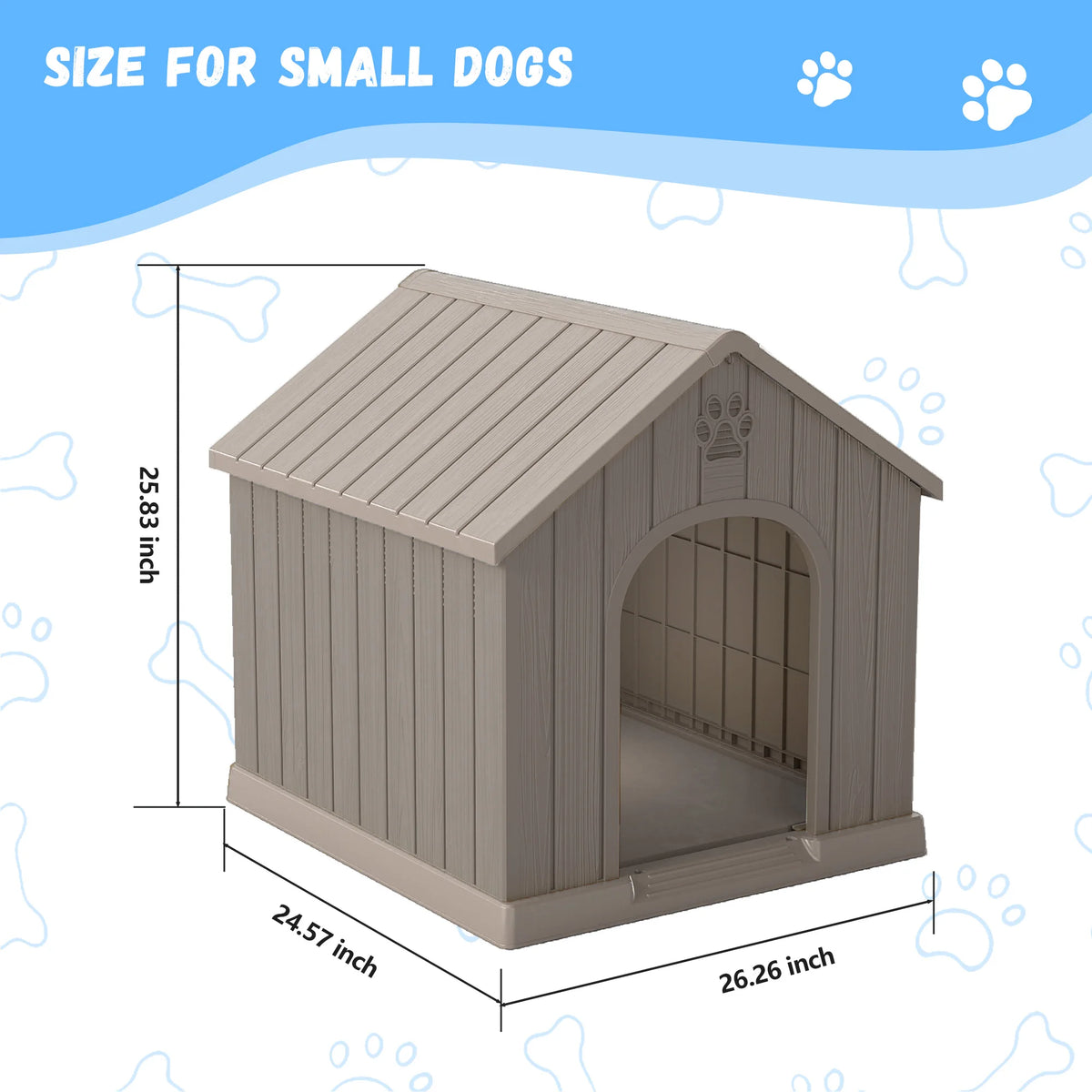 Weather Resistant Plastic Outdoor Dog House With Ventilated Design